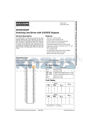 SCAN18540TSSCX datasheet - Inverting Line Driver with 3-STATE Outputs
