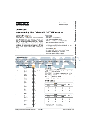 SCAN18541TSSCX datasheet - Non-Inverting Line Driver with 3-STATE Outputs