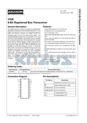 V320MTCX datasheet - 8-Bit Registered Bus Transceiver