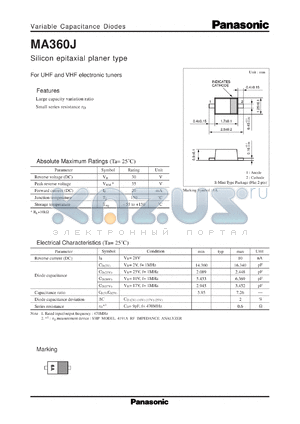 MA2Z360J datasheet - Silicon epitaxial planer type variable capacitance diode