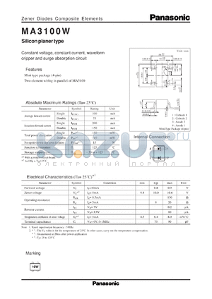 MAZ3100X datasheet - Silicon planer type zener diode
