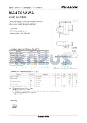 MAZT082D datasheet - Silicon planer type zener diode