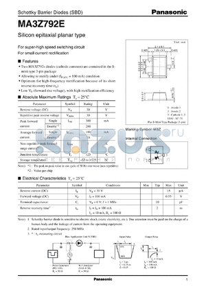 MA3Z792E datasheet - Silicon epitaxial planer type Schottky barrier diode