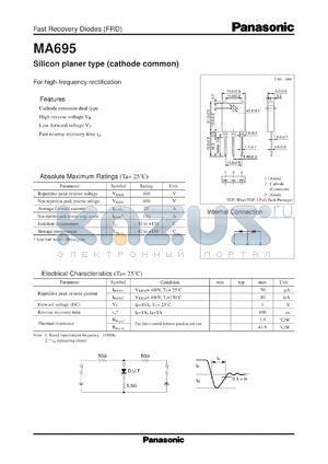 MA3G695 datasheet - Silicon planer type (cathode common) fast recovery diode