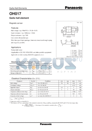 OH10017 datasheet - GaAs hall element