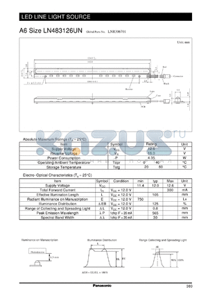 LNR306701 datasheet - LED lamp source for panel display unit. Manuscript size (A6 Type)