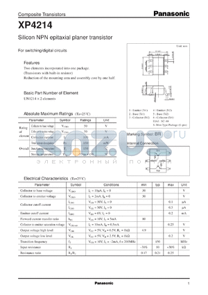 XP04214 datasheet - Silicon NPN epitaxial planer transistor