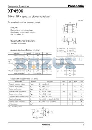 XP04506 datasheet - Silicon NPN epitaxial planer transistor