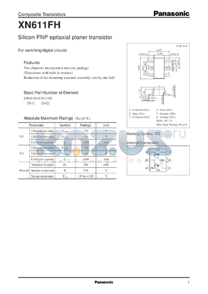 XN0611FH datasheet - Silicon PNP epitaxial planer transistor