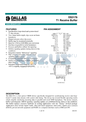 DS2176Q datasheet - T1 Receive Buffer