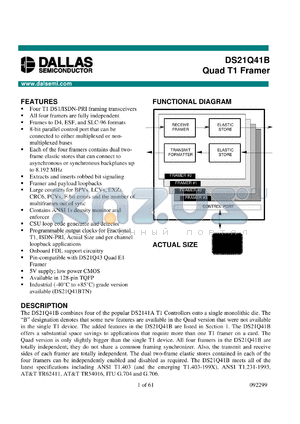 DS21Q41BT datasheet - Quad T1 Framer