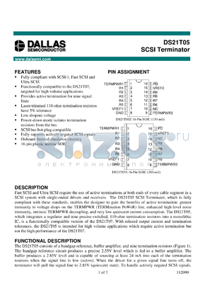 DS21T05Z datasheet - SCSI Terminator