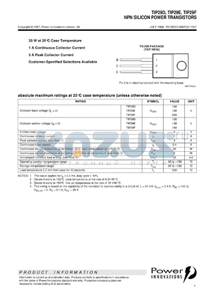 TIP29D datasheet - General purpose NPN transistor