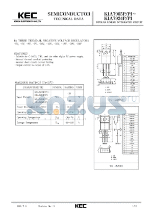 KIA7910PI datasheet - -10V, 1A three-terminal negative voltage regulator