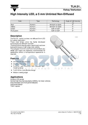 TLHE5102 datasheet - Standard Yellow(590nm) LED