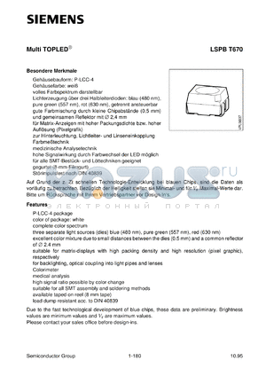 LSPBT670 datasheet - Super-red/pure green/blue multi TOPLED