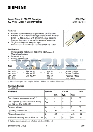 SFH487401 datasheet - Laser diode