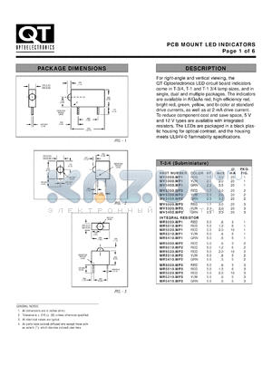 HLMP-47009.MP10 datasheet - Pcb Mount Led Indicator. T-1 3/4 (5 mm) Vertical Standoff