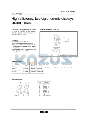 LB-302FV datasheet - High efficiency, two-digit numeric display