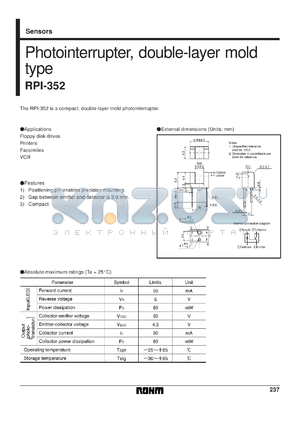 RPI-252 datasheet - Photointerrupter, double-layer mold type