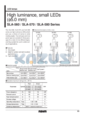 SLA-580JT datasheet - High luminance, small LED