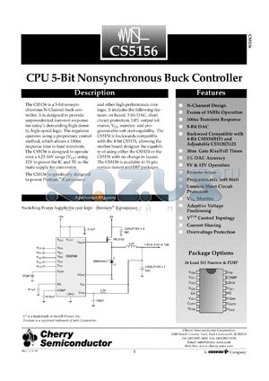 CS5156HGD16 datasheet - SPU 5-bit nonsynchronous buck controller