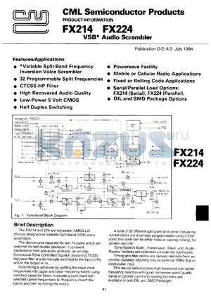 FX224SL datasheet - Audio chambler