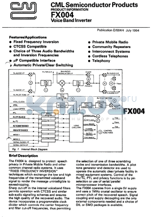 FX004JG datasheet - Voice band inverter