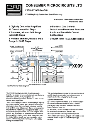 FX009JG datasheet - Digitally controlled amplifier array