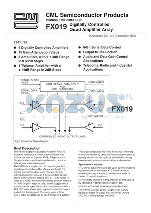 FX019DW datasheet - Digitally controlled quad amplifier array