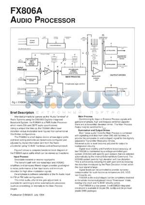 FX806AJ datasheet - Audio processor