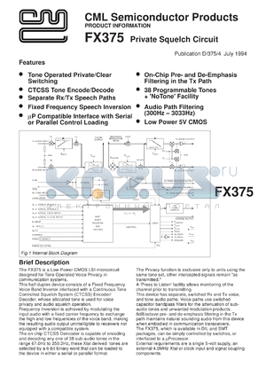 FX375J datasheet - Private sguelch circuit