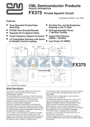 FX375LG datasheet - Private sguelch circuit