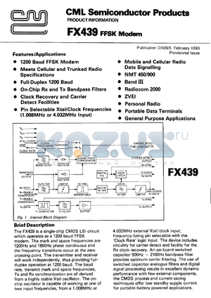 FX439LQ datasheet - FFSK modem