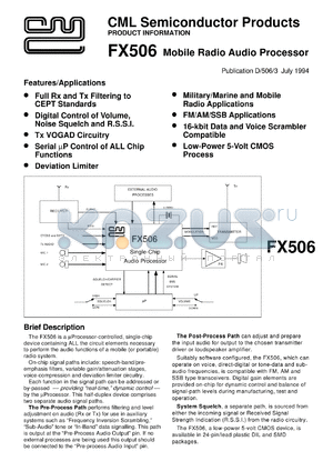 FX506LG datasheet - Mobile radio audio processor