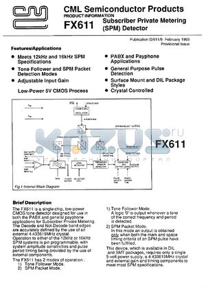 FX611J datasheet - Sybscriber private metering (SRM) detector