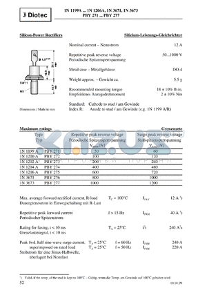 RBY276 datasheet - Silicon power rectifier