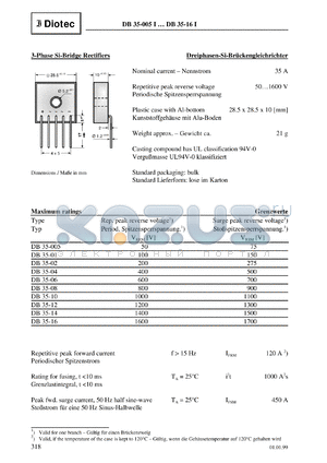 DB35-06I datasheet - 3-phase Si bridge rectifier