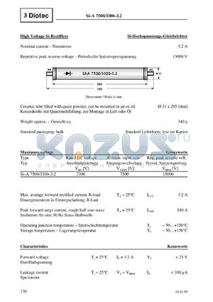 SI-A7500/3300-3.2 datasheet - High voltage Si rectifier