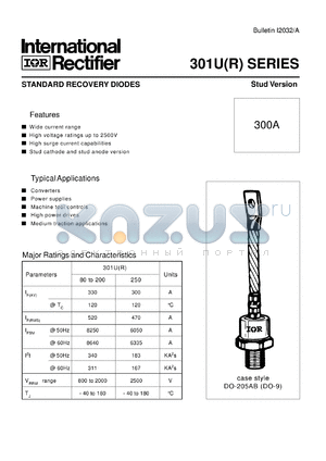 301UA80P3 datasheet - Standard recovery diode