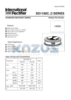 SD110OC04C datasheet - Standard recovery diode