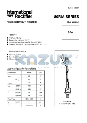 81RIA120M datasheet - Phase control thyristor