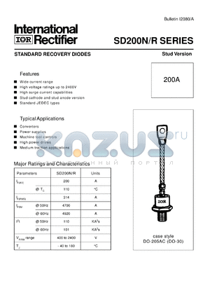 SD200R20PBC datasheet - Standard recovery diode