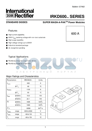 IRKD60012 datasheet - Standard diode