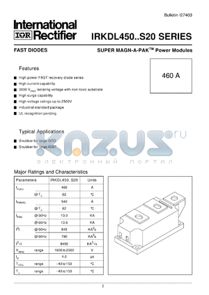 IRKDL45020S20 datasheet - Standard diode