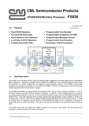 FX828P4 datasheet - CTCSS/DCS/SELCALL processor