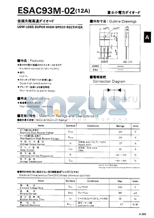 ESAC93M-02 datasheet - Low loss super high speed rectifier