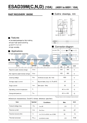 ESAD39M-C datasheet - Fast recovery diode