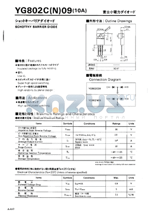 YG802N09 datasheet - Schottky barrier diode