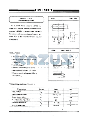 DMD5601-V datasheet - 15ch selector for cordless phone